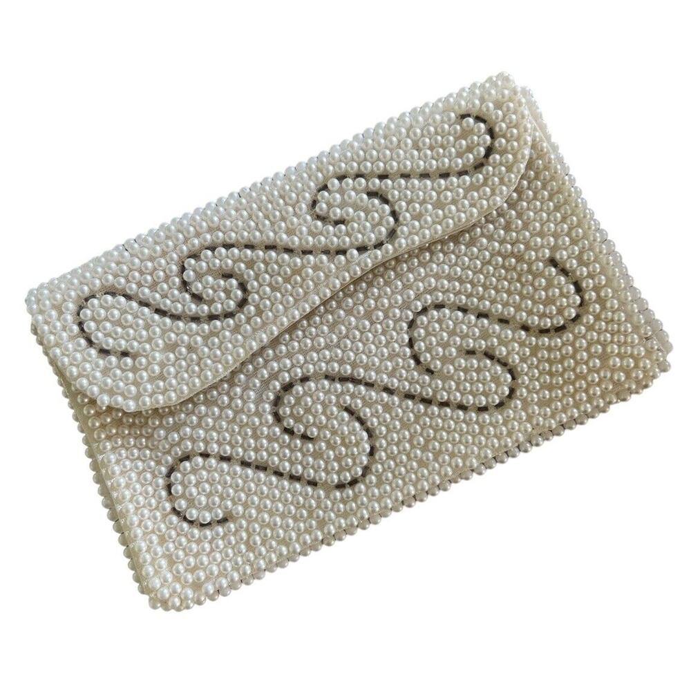 Bags By Susan Pearl Beaded Wallet Small Clutch Beaded In Japan